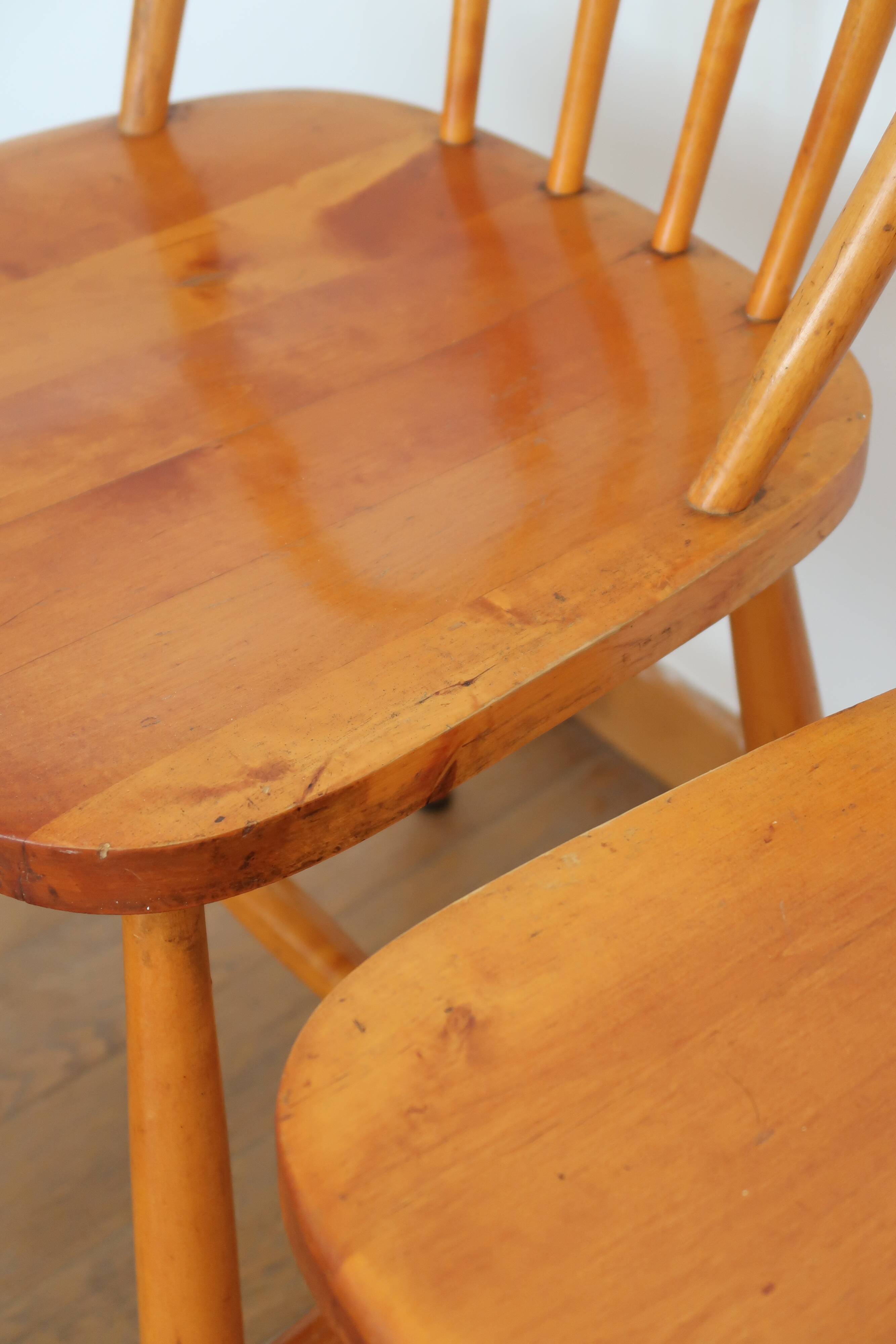 4 Scandinavian beech chairs