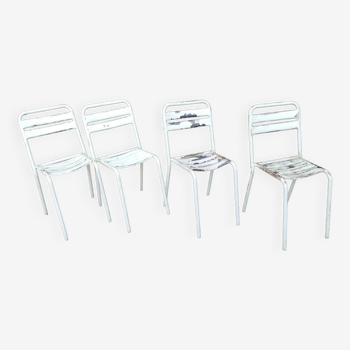 Set of 4 Tolix T2 French bistro chairs