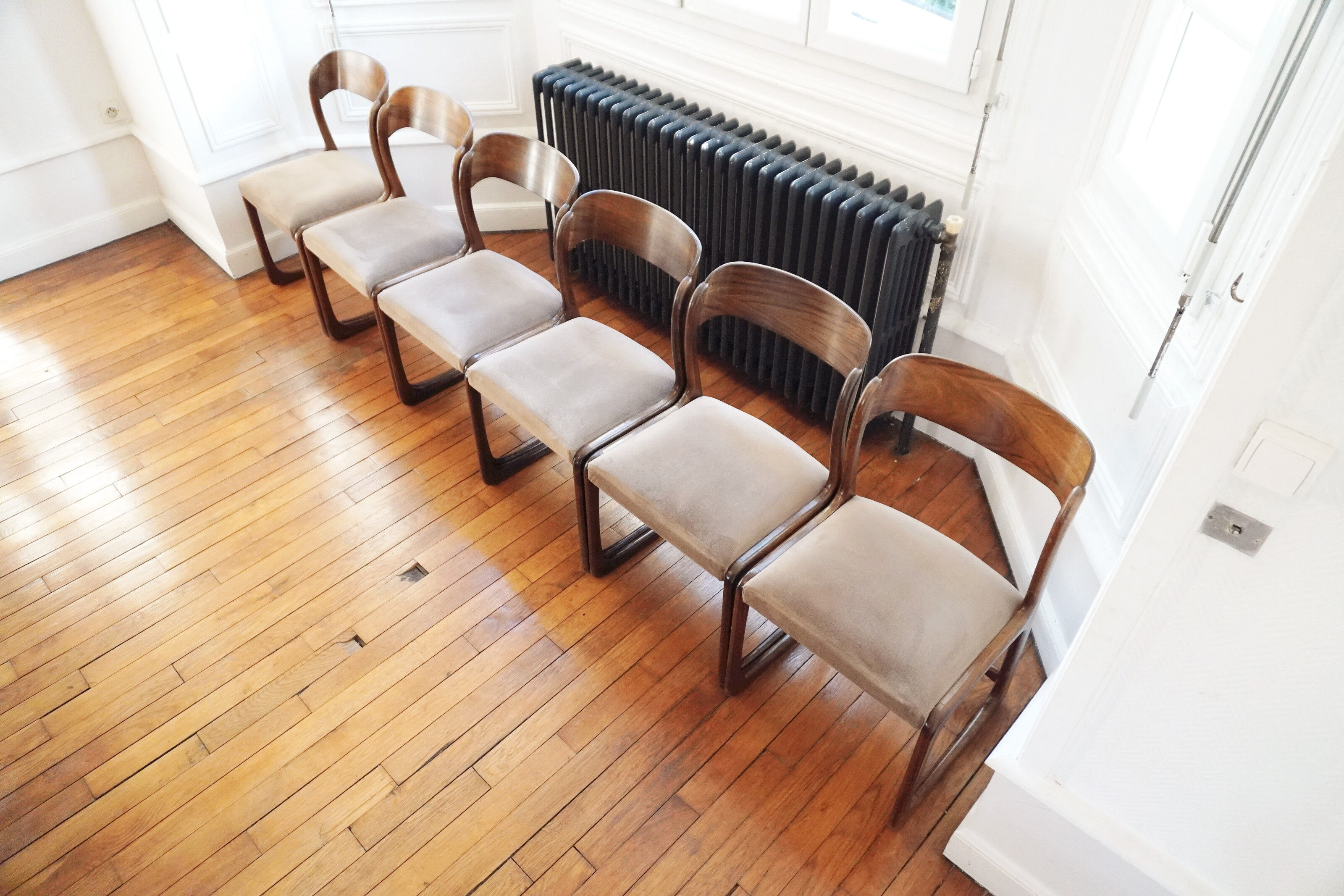 Suite of 6 Baumann sled chairs