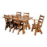 Brutalist dining chairs | vintage chairs | 1950s | oak