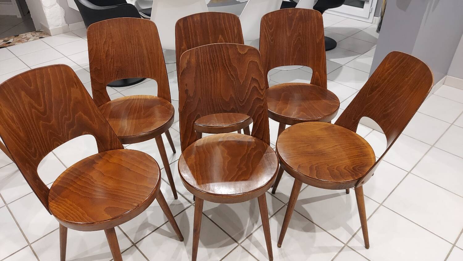 Set of 6 Baumann Bistrot chairs, Mondor model, vintage 1970