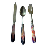 12-piece brass and backelite dessert service