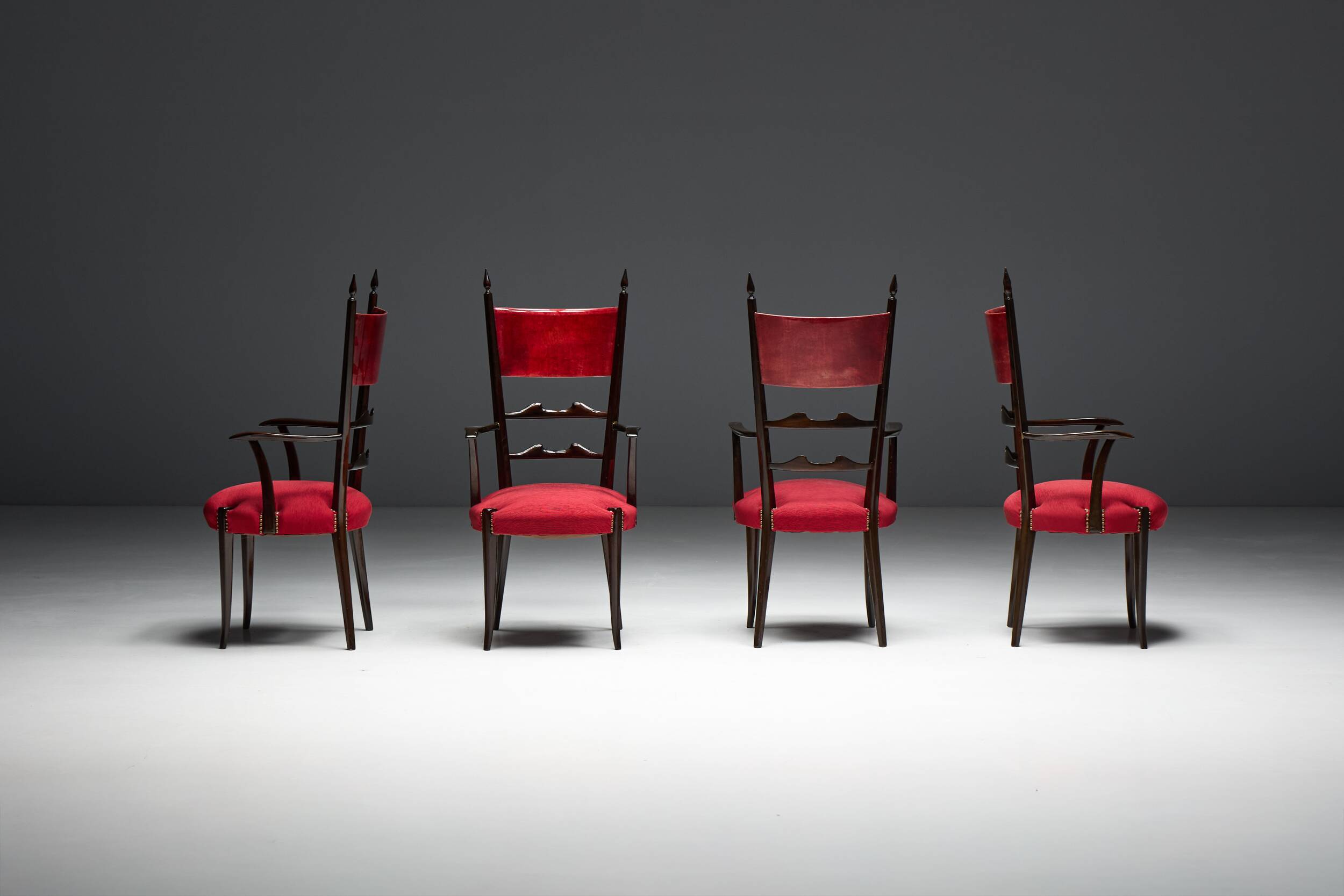 High-back dining chairs by Aldo Tura, Italy, 1962