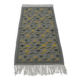 Authentic Margoum Nomad Kilim Rug Woven Flat Grey and Yellow