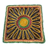 Square wicker trivet, 70s