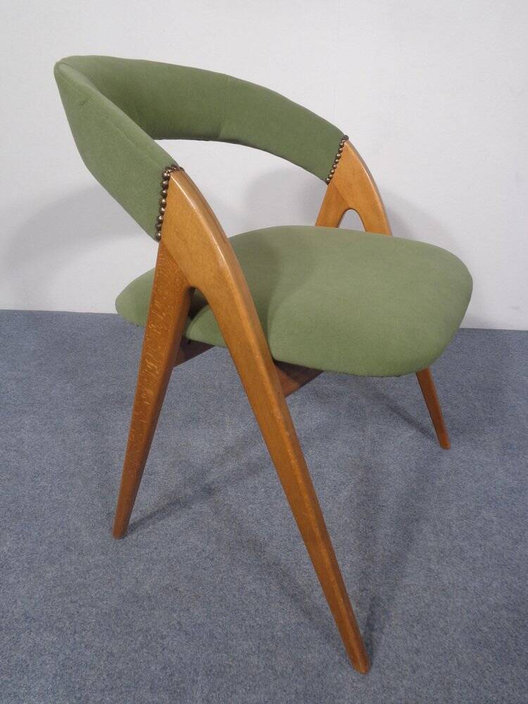 Beech chair in green, 1960s