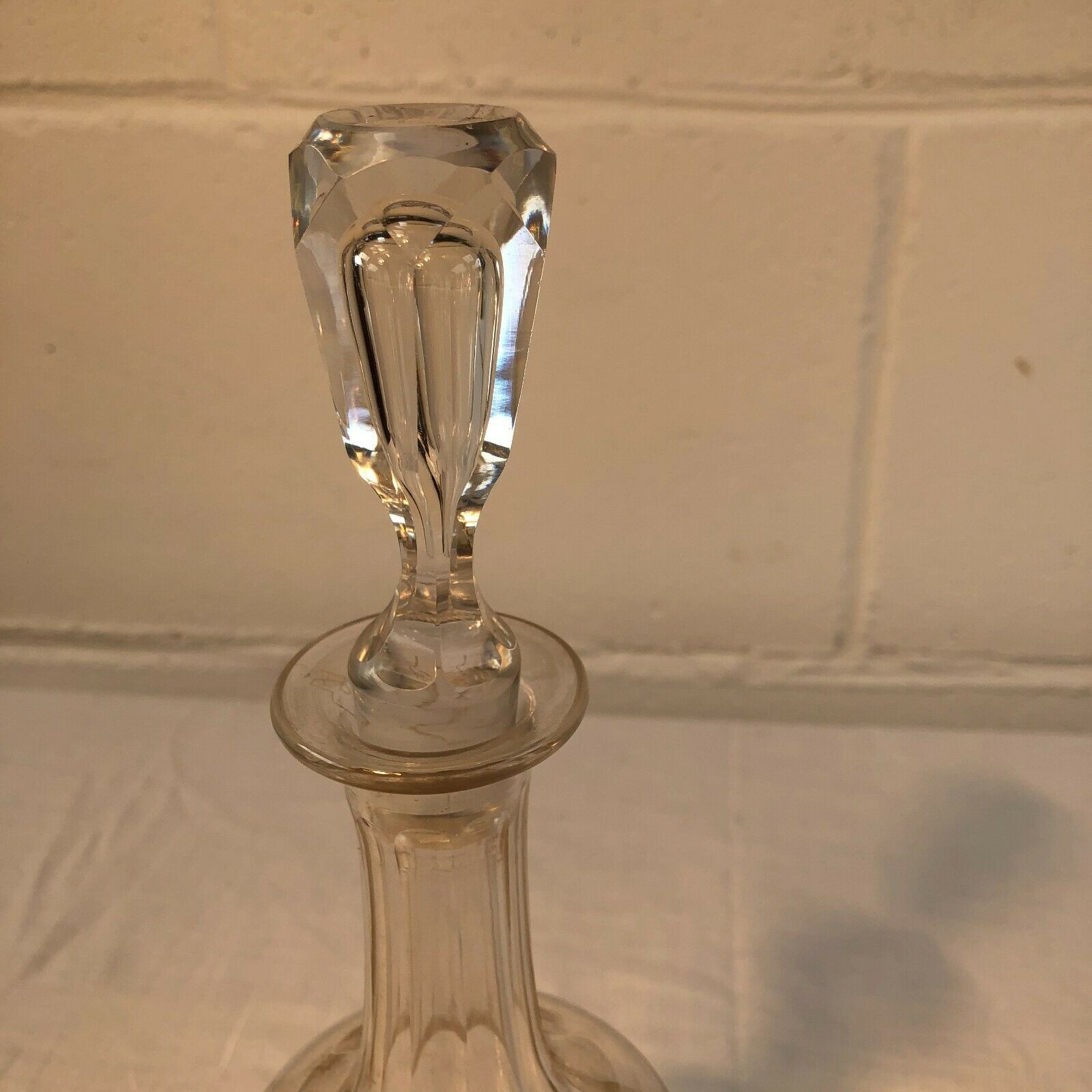 Flat rib crystal bottle late 19th century