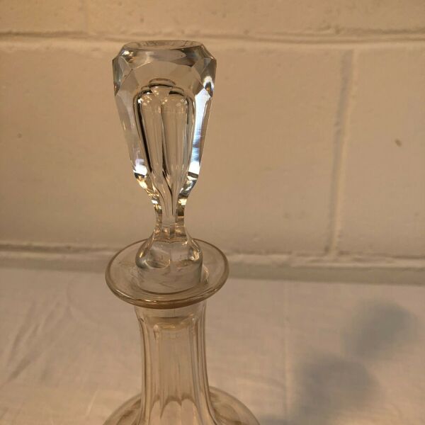 Flacon cristal à côtes plates fin du 19ème siècle