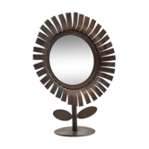 Miroir sur pied marguerite cuivre
