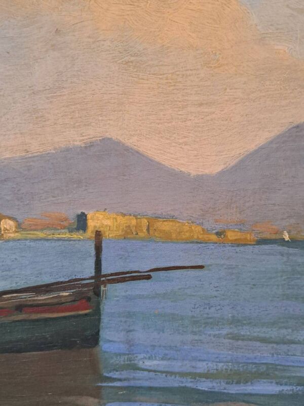 Tableau ancien, huile sur panneau d'Ermando Bellantonio