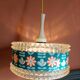 Vintage 1970s plexiglass and flower pendant light