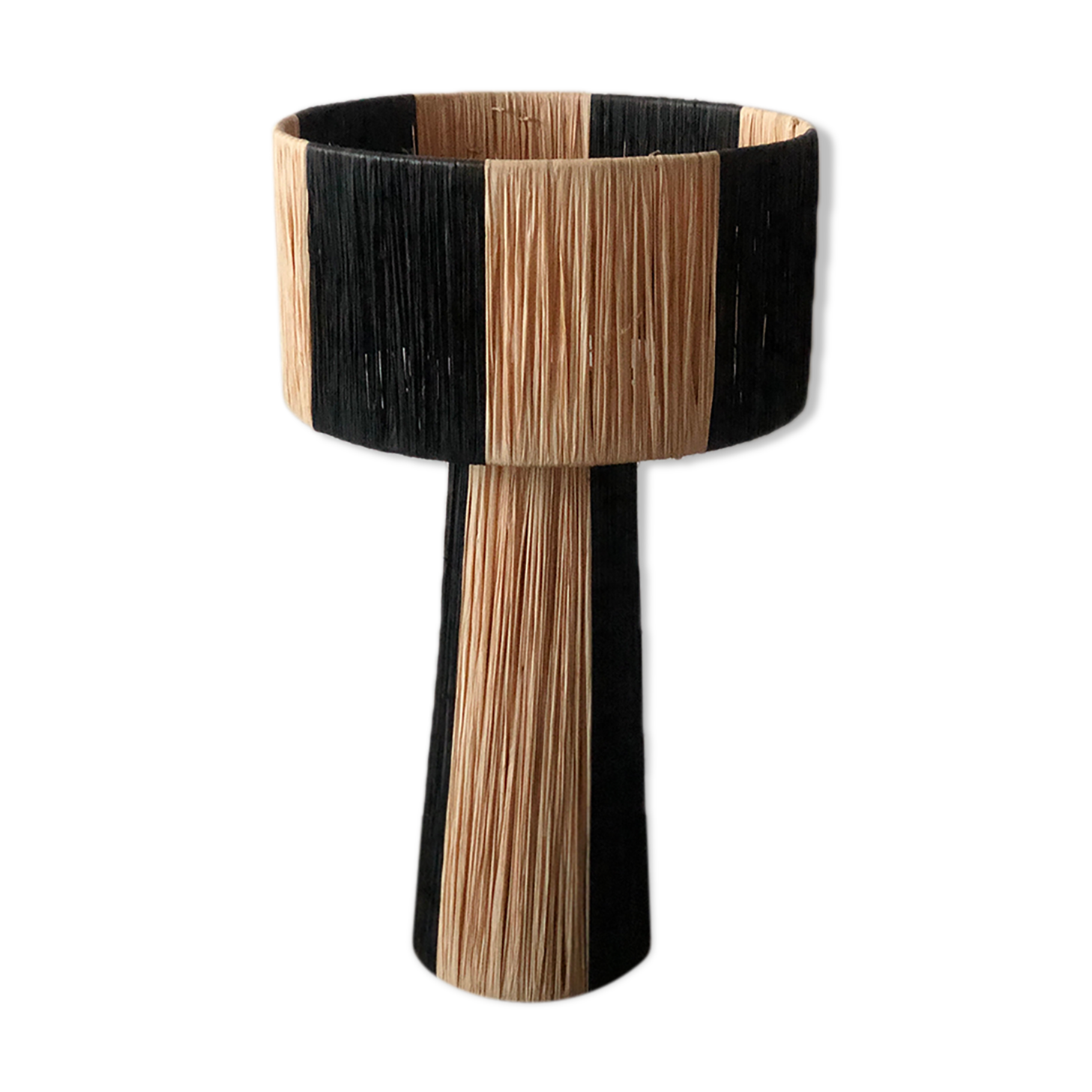 Natural and black raffia lamp 2