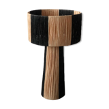 Natural and black raffia lamp 2