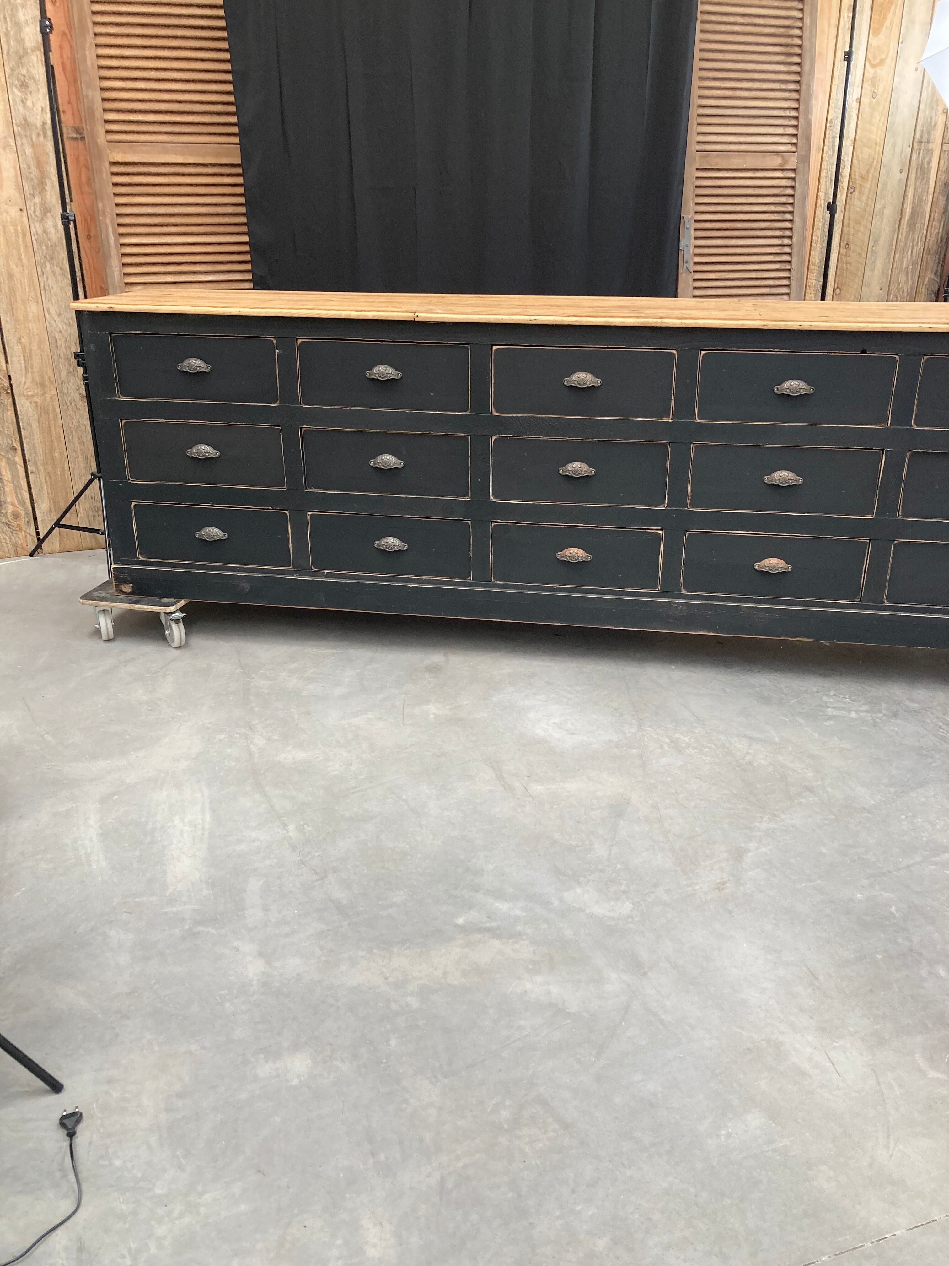 Old 15-drawer trade cabinet