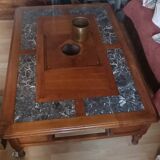 Robert Tissot cherry and marble coffee table
