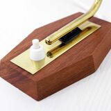 Teak and brass bedside or table lamp