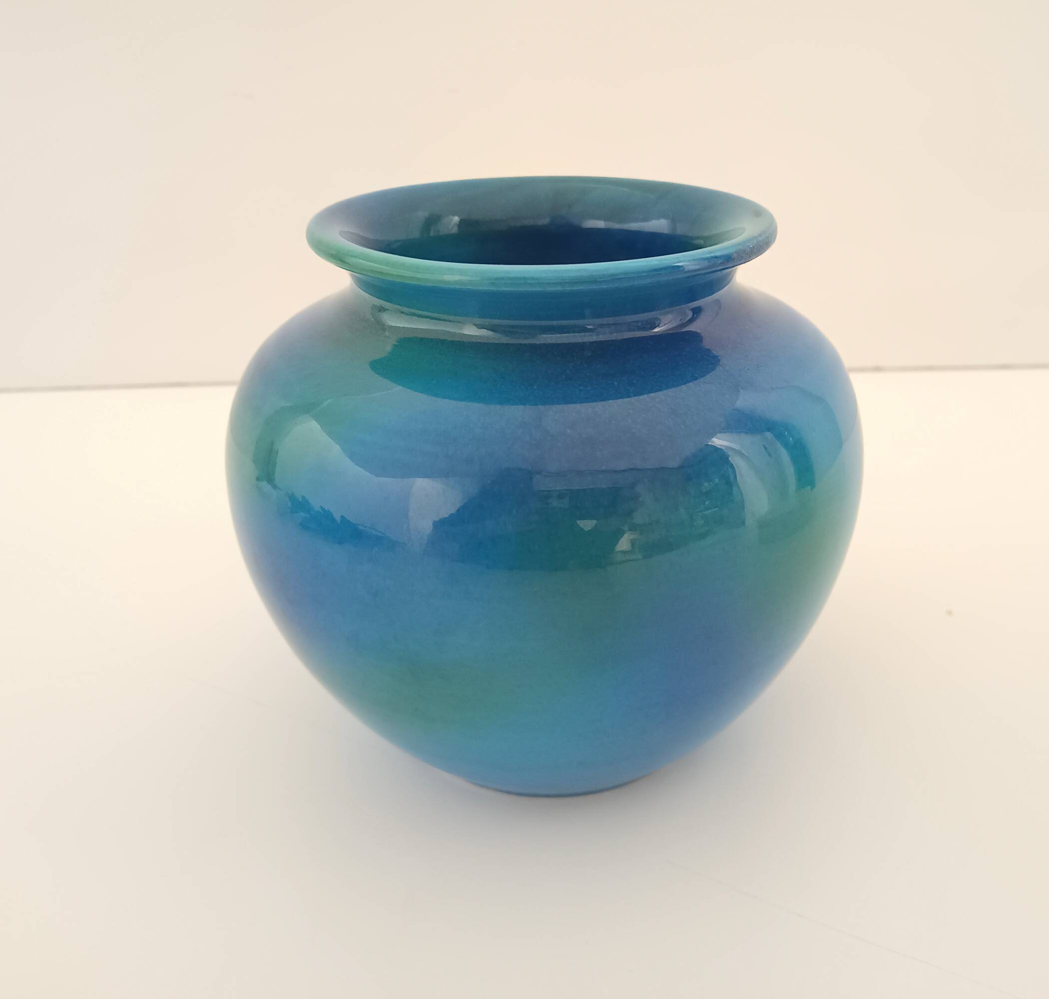 Rimini Blue Ceramic Vase by Aldo Londi for Bitossi and Italica Ars, Italy