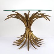 Hollywood Regency gilded sheaf of wheat coffee table in the style of Coco Chanel, 1960s