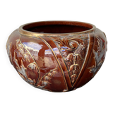 Glazed terracotta planter, in the style of Keller & Guérin Lunévi