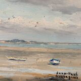 Marine Oil on canvas by JP. Guinegault (36 x 45)