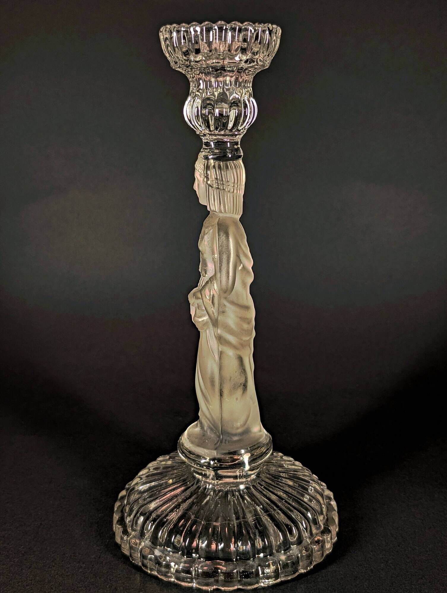 Antique Crystal Candlestick "The Water Carrier" (1900-1920)