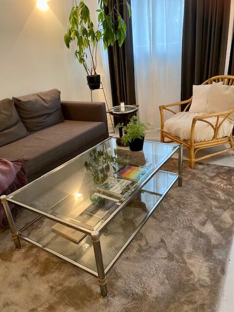 Double glass top coffee table