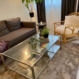 Table basse double plateau verre
