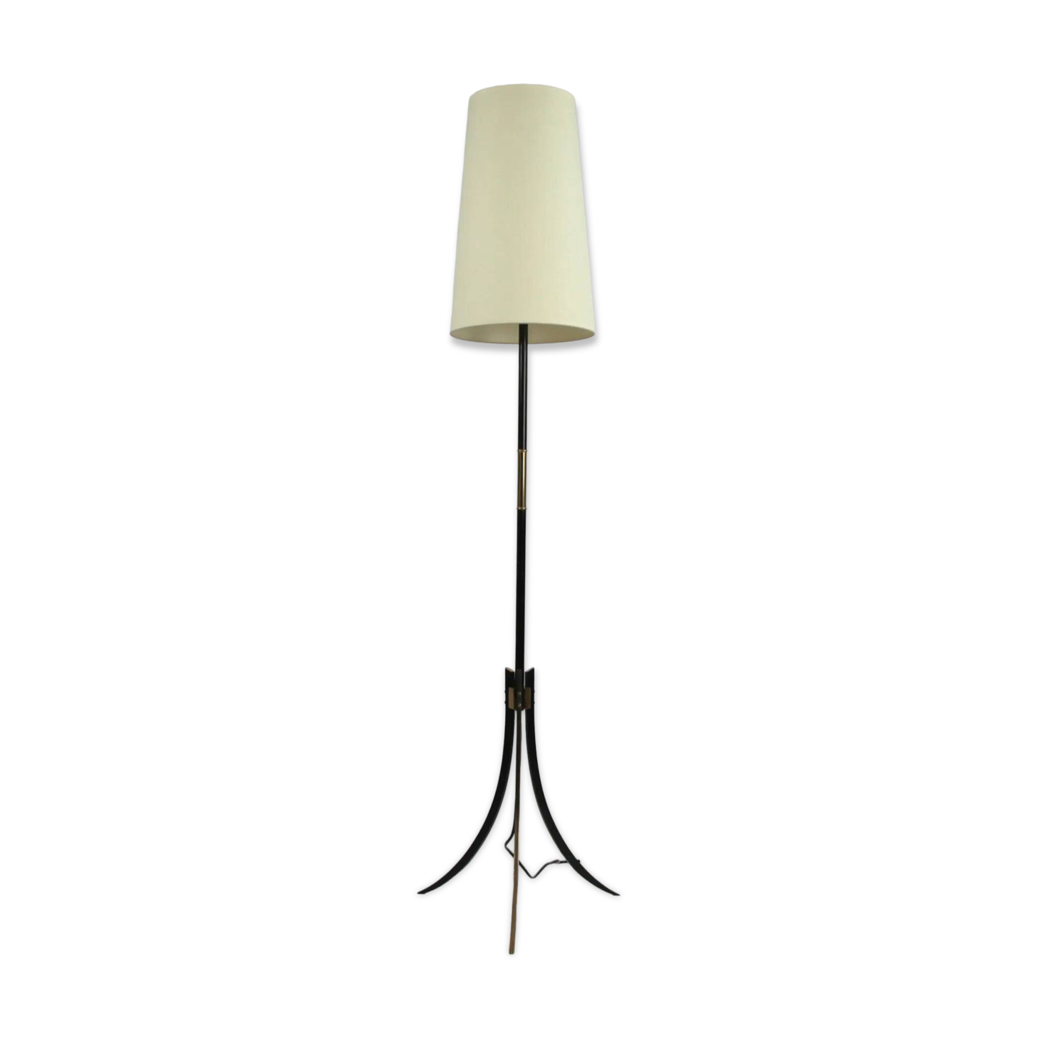 Black and Brass Floor Lamp, Model KT 706 — Konsthantverk Tyringe, Sweden, 1950s