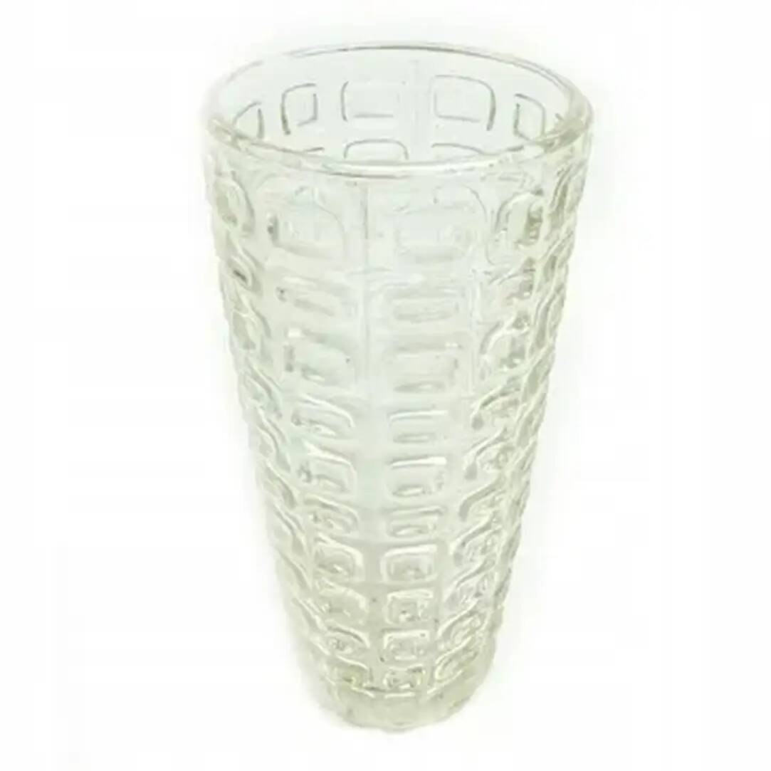 Vulkany vase, mid-century modern, olive soda glass, designed by J.S. Drost, Poland, 1970s