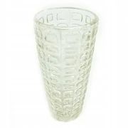 Vulkany vase, mid-century modern, olive soda glass, designed by J.S. Drost, Poland, 1970s