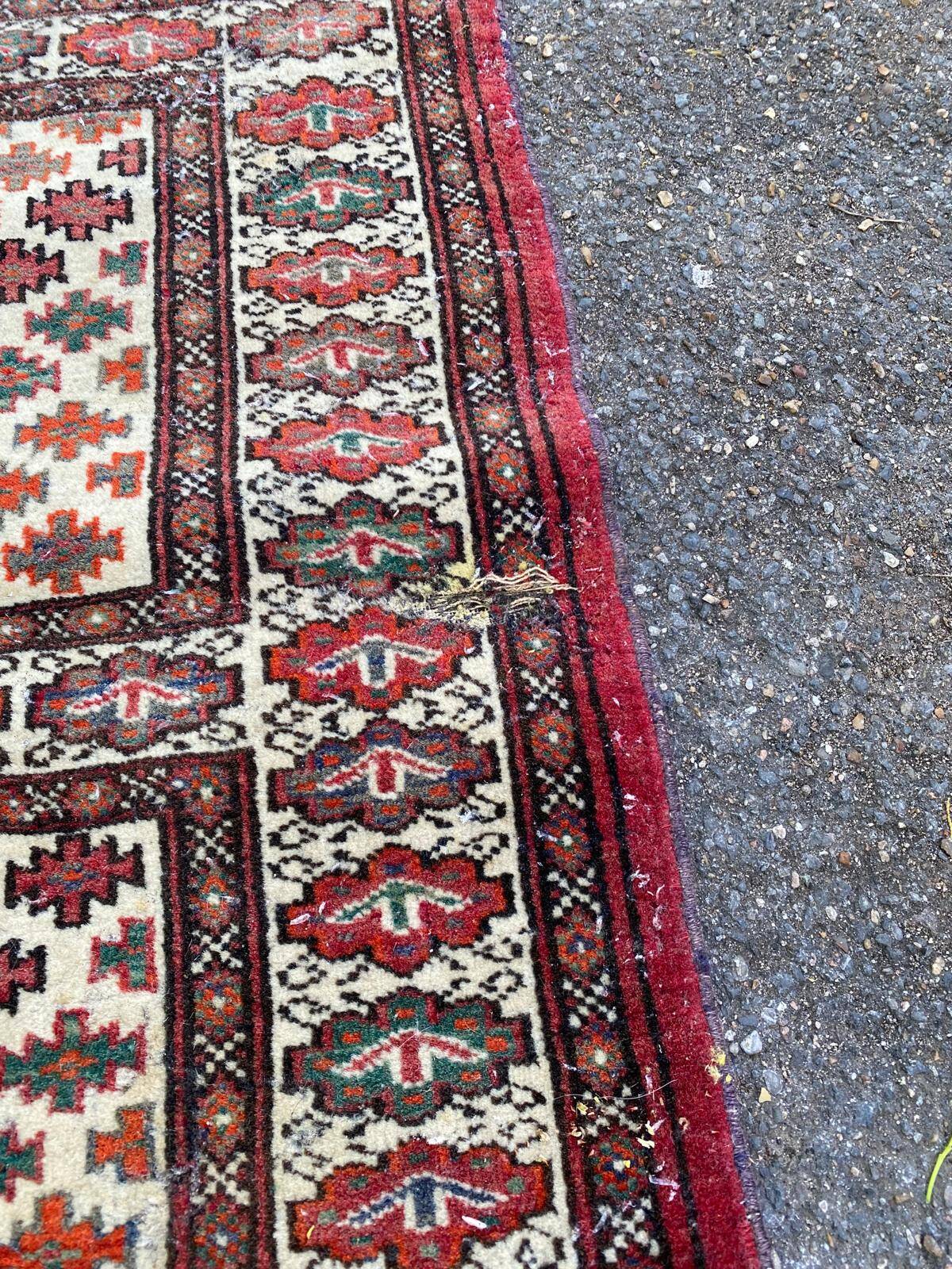 Burgundy Afghan wool Persian rug 95x125cm