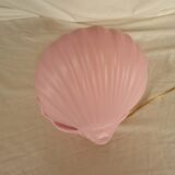 Pink shell and opaline pearl lamp, Saint-Jacques, France, 1970