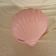 Pink shell and opaline pearl lamp, Saint-Jacques, France, 1970