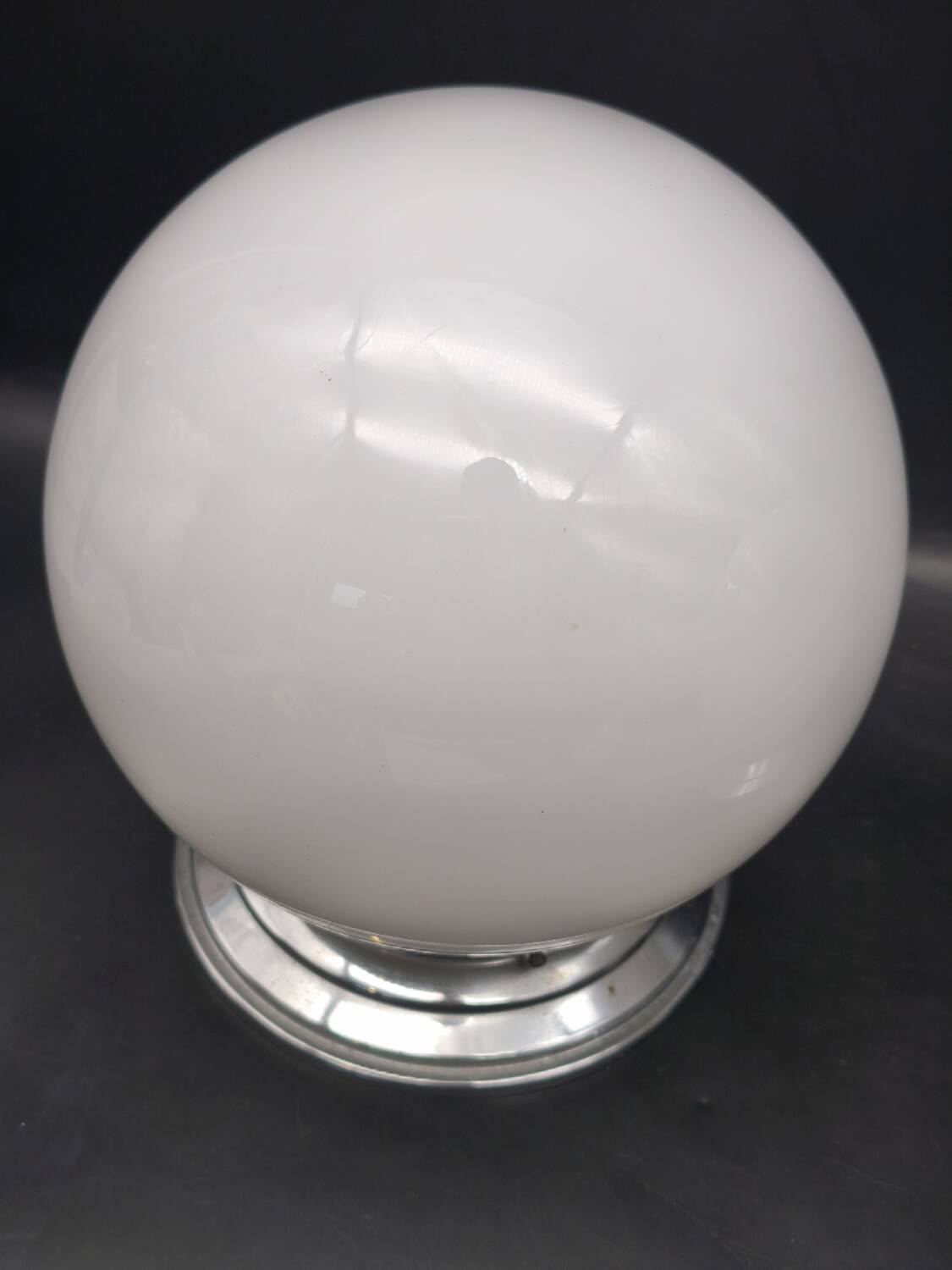 Pair of white opaline ceiling lights