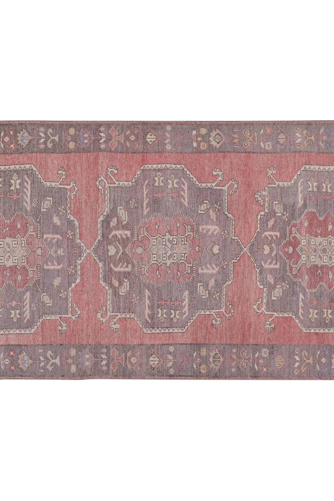Vintage Turkish handmade rug 146x338 cm