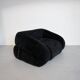 Collectible Anfibio Sofa Bed, black velvet lounge chair, Italian Space Age