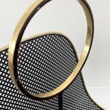 Magazine Rack • Perforated Metal • Brass • 1950