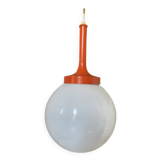 Retro orange opaline ball pendant light lamp