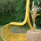 Yellow armchair"wave" rattan