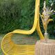 Fauteuil jaune"vague" en rotin