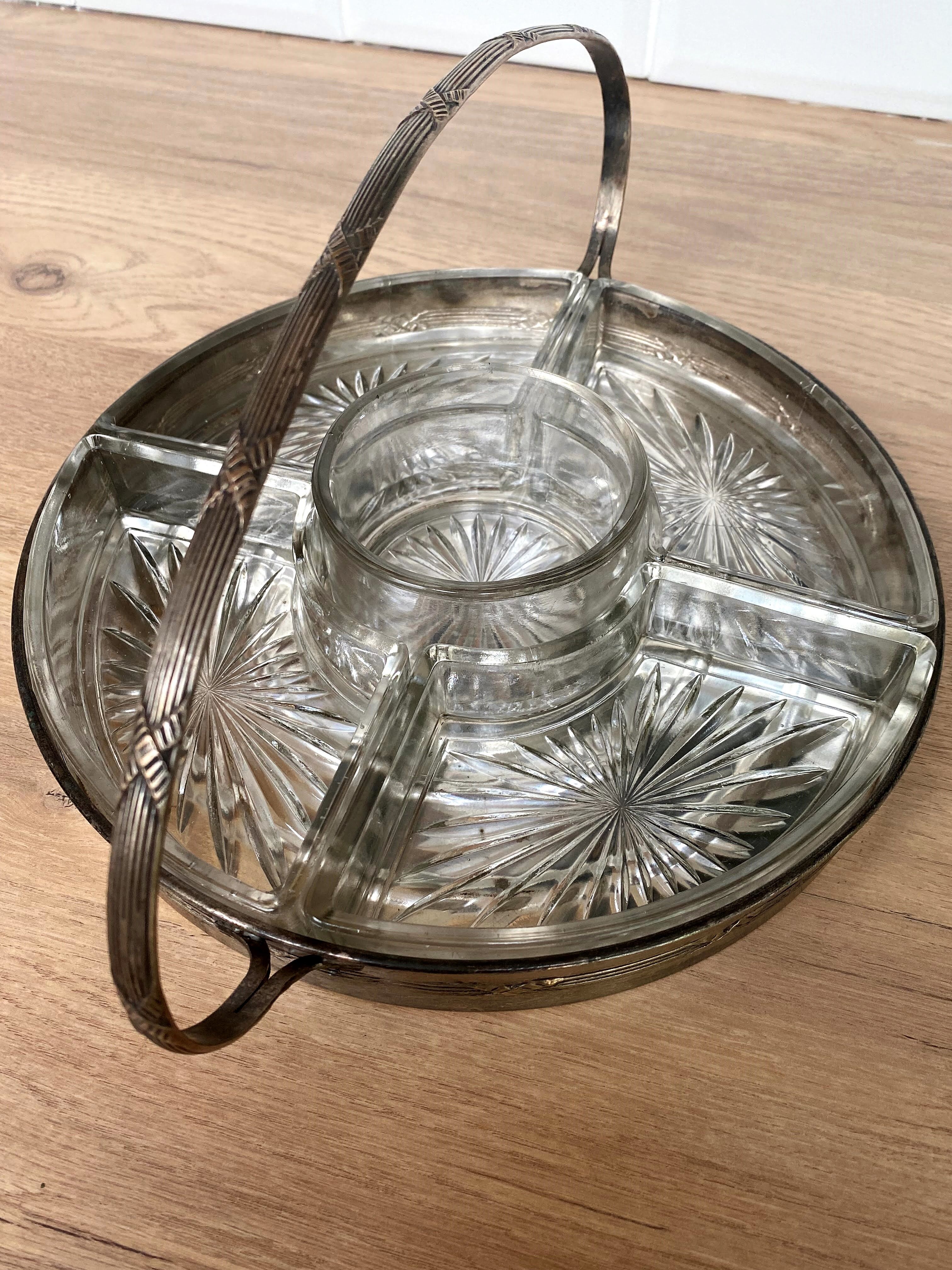 Plateau apéritif, serviteur en métal argenté