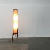 Mid-century tripod rocket floor lamp in teak, 1960s.
