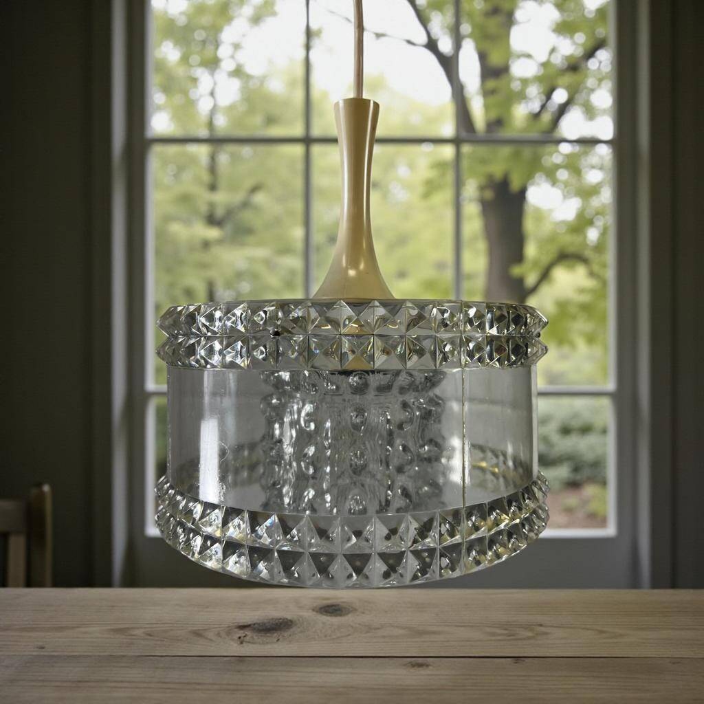 Vintage space age chandelier / 1970s pendant light