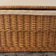 Woven wicker vintage suitcase