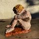 Sculpture contemporaine figure féminine terre cuite émaillée signée