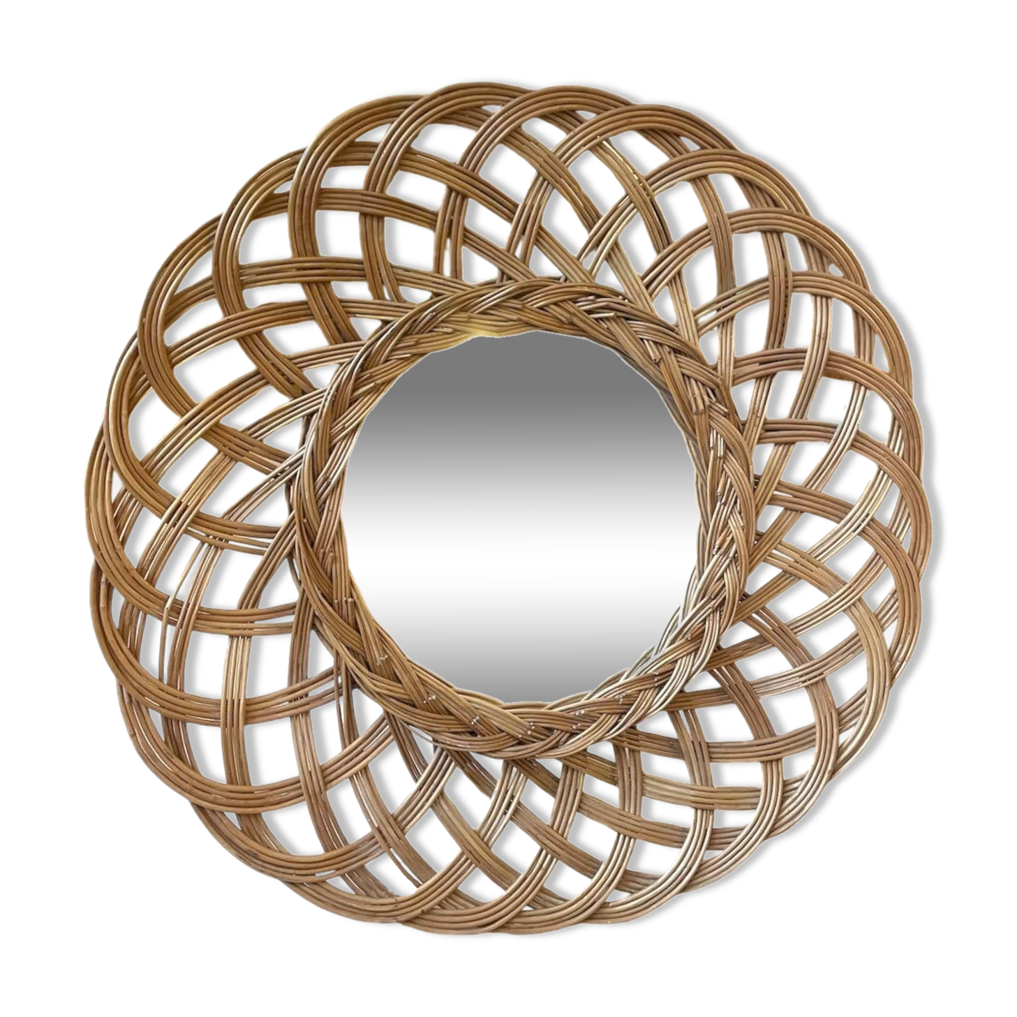 Rattan sun mirror