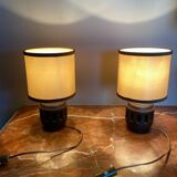 Pair of brutalist bedside lamps
