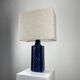 Danish blue ceramic table lamp by Désirée Stentoj, 1960.