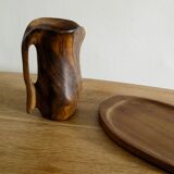 French Sculptural Wooden Pitcher Attr. to Alexandre Noll, 1960s