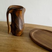French Sculptural Wooden Pitcher Attr. to Alexandre Noll, 1960s